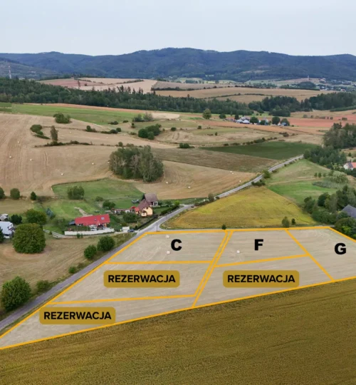 6 działek z otwartym widokiem na Góry Sowie